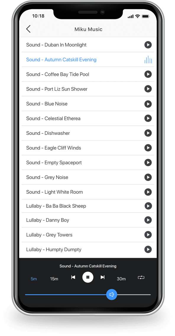 miku baby monitor app sounds and lullabies