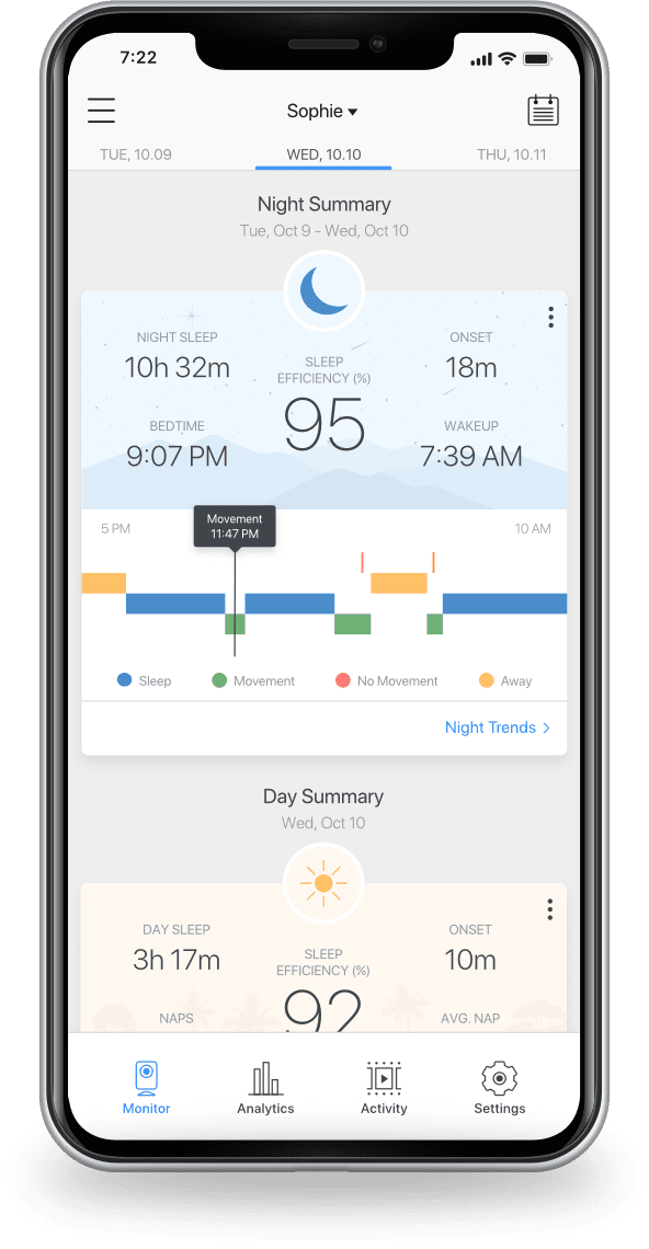 miku baby monitor app sleep analytics