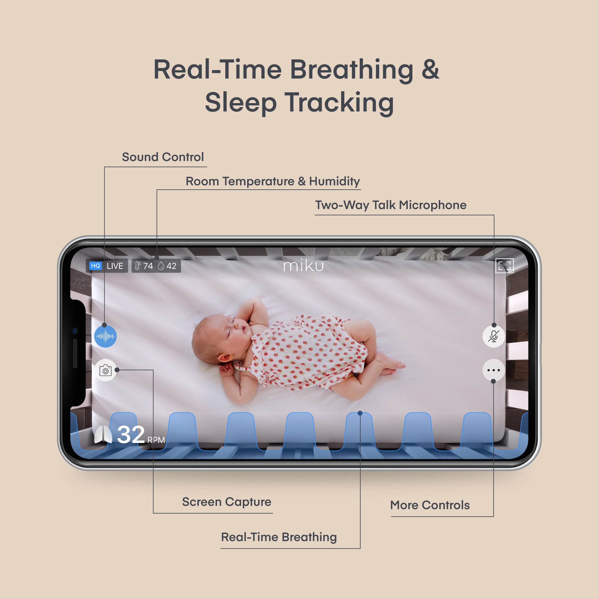 Miku Pro Smart Baby | No Contact Breathing Sleep Tracking –